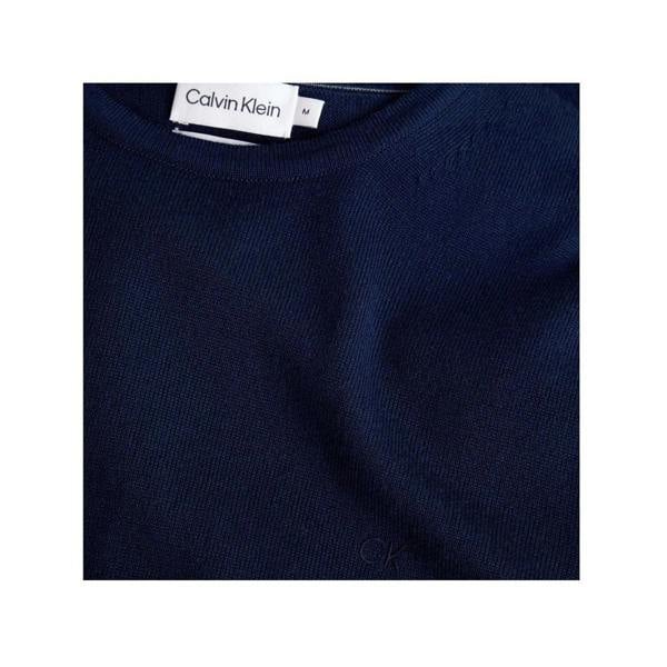 Calvin Klein Mens Merino Wool Regular Jumper - Navy - 