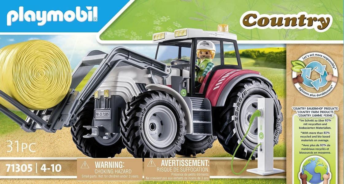 Playmobil Large Tractor with Hay Bales - 72305 Playset