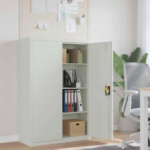 Berkfield Office Cabinet 90x40x140cm Steel Grey