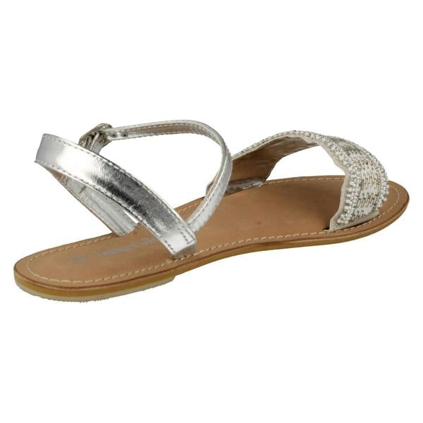 Spot On Ladies Spot On Leather Collection Beaded Sandals