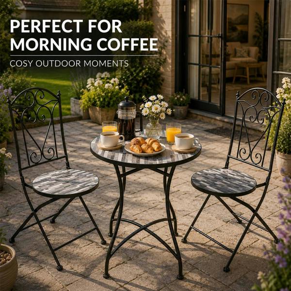 60cm Cascade Mosaic Bistro Set image 8