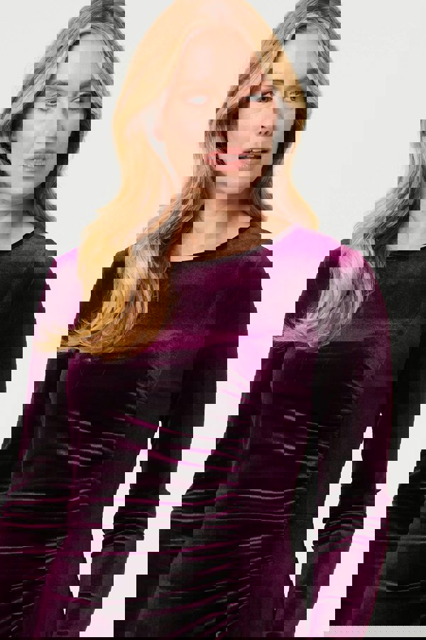 Purple | Velvet Texture Ruched Bodycon Mini Dress
