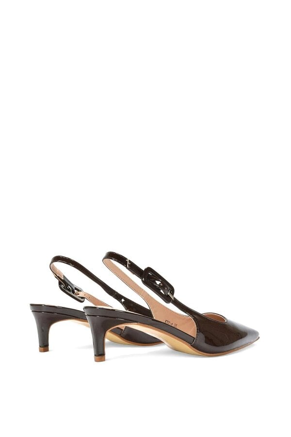 XY LONDON Kitten Heel Court Shoes With Slingback