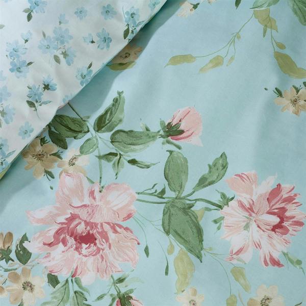 Avebury Floral Duck Egg Blue Duvet Cover Set