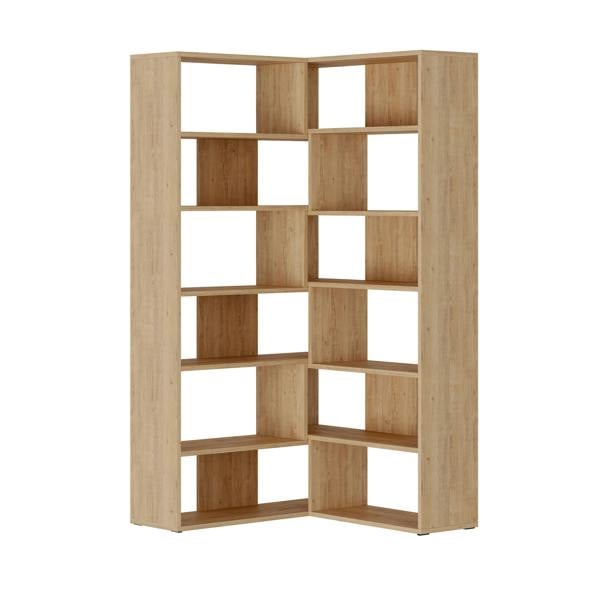 Decortie Molly Corner Bookcase 5 Tier Wall Mounted 178.6x93.6x29.6cm