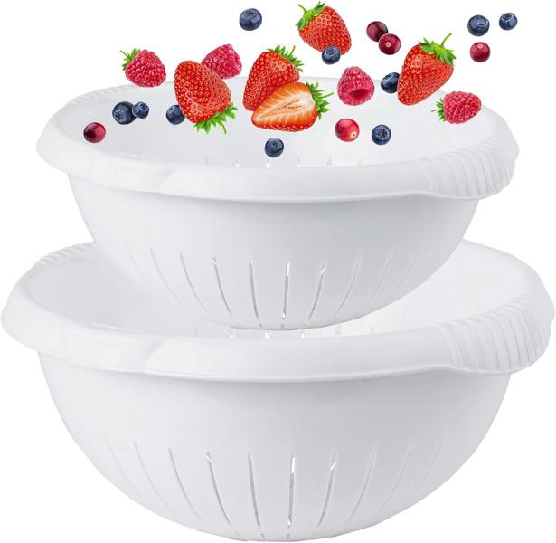1 x Multi Purpose 30cm Ice White Colander Filter Basket