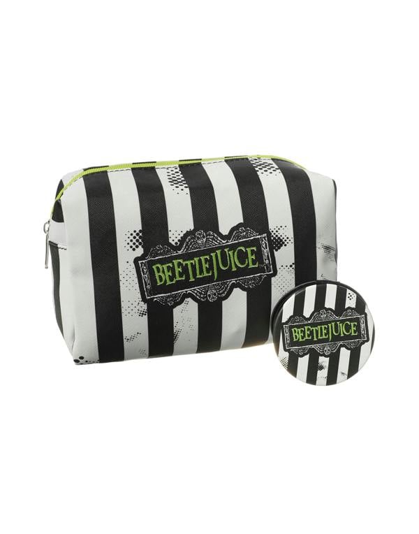 Beetlejuice Womens Multicoloured Stripey Logo Makeup Bag (One Size)