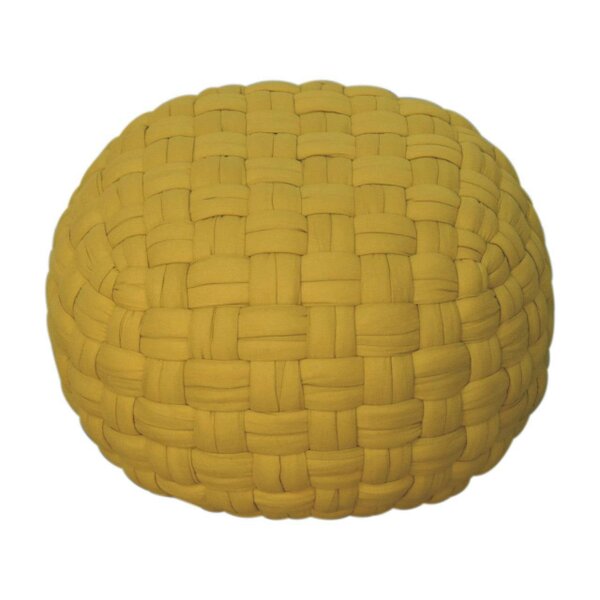 Wyld Haus Lucca Yellow Mustard Cotton Weave Tube Footstool
