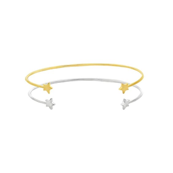 Reeves & Reeves Sterling Silver Two Star Cuff Bracelet