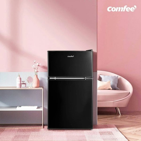 COMFEE 87L White/Black Under Counter Fridge Freezer with Adjustable Thermostat Comfee UK Black