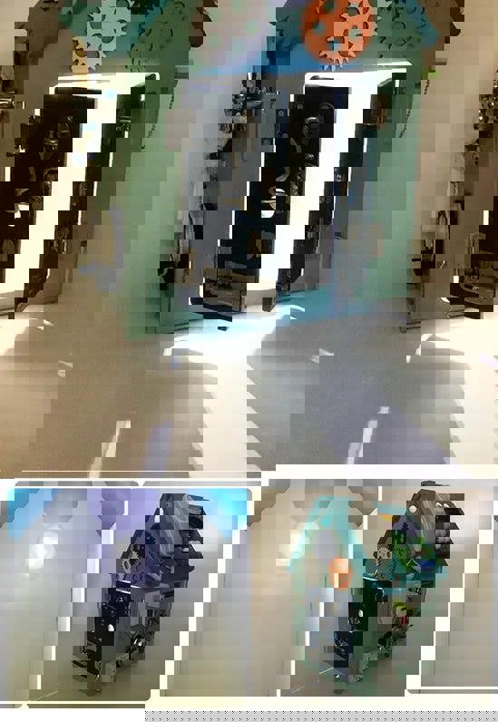 Dyzi Personalized Montessori Busy Board House for Toddlers Custom Name Sensory Activity Center with Locks, Switches & Learning Toys