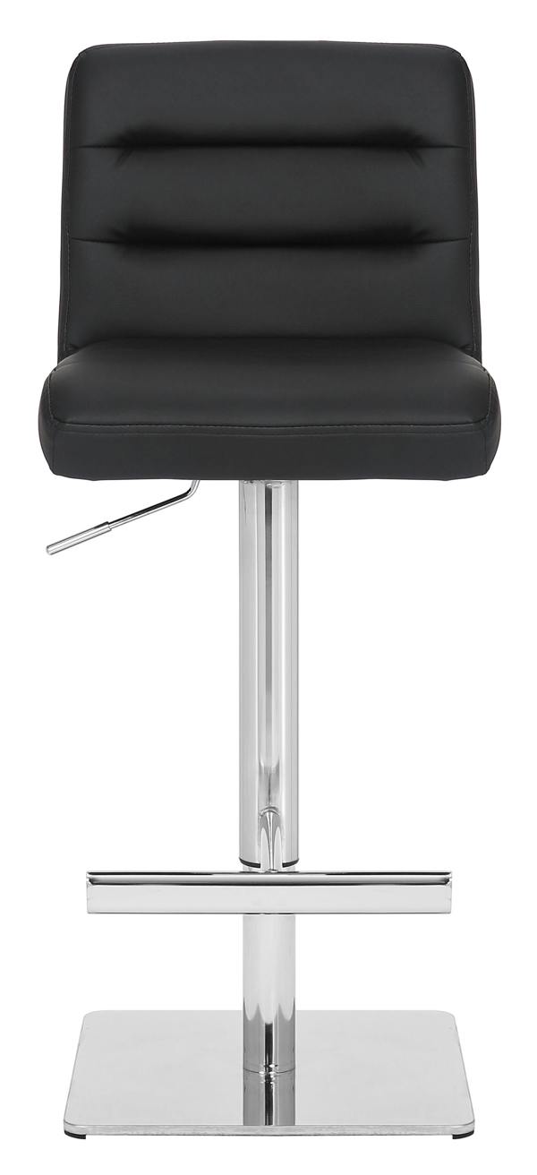 Lamboro Luscious Single Deluxe Kitchen Bar Stool, Chrome Footrest, Height Adjustable Swivel Gas Lift, Breakfast Bar & Home Barstool, Black