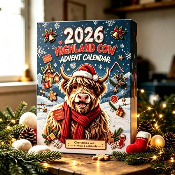 Leaper Highland Cattle Christmas Advent Calendar Surprise Box - Highland Cattle F
