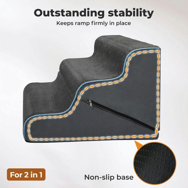 Skylos Dog Ramp Anti-Slip Washable Cover Pet Stairs Ladder Foam for Sofa Bed