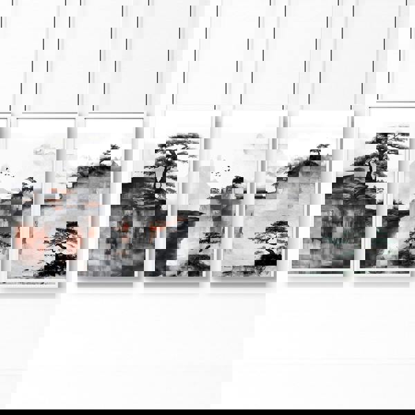 Living Room Wall Decoration | Set of 3 Asian Inspired Wall art Prints