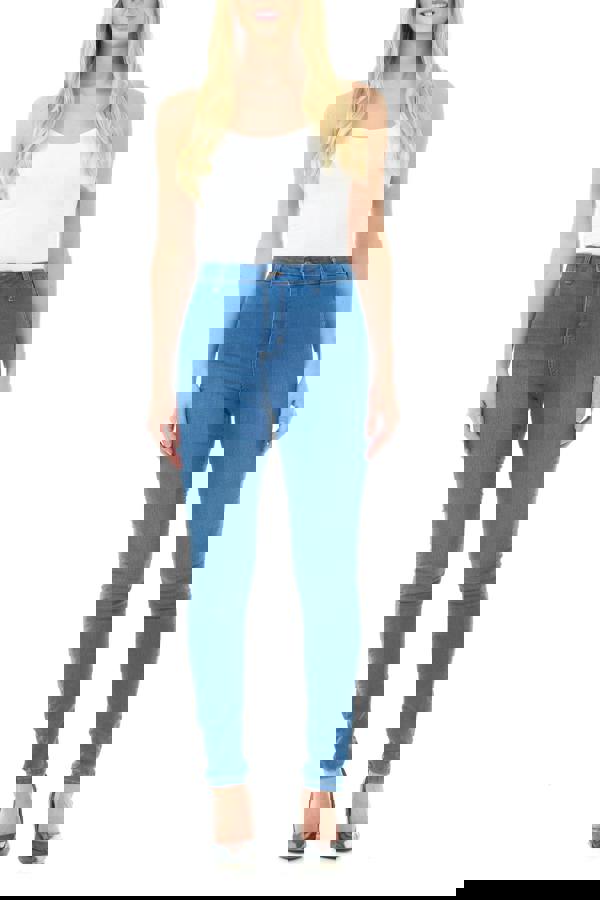 Smart Living Women's Stylish Skinny Fit High Waist Denim Jeans - Mid Wash