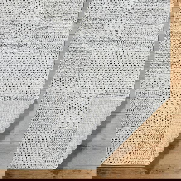 Livabliss Galey Alix Architect-Modern Ivory Black Graphic High Pile Rug