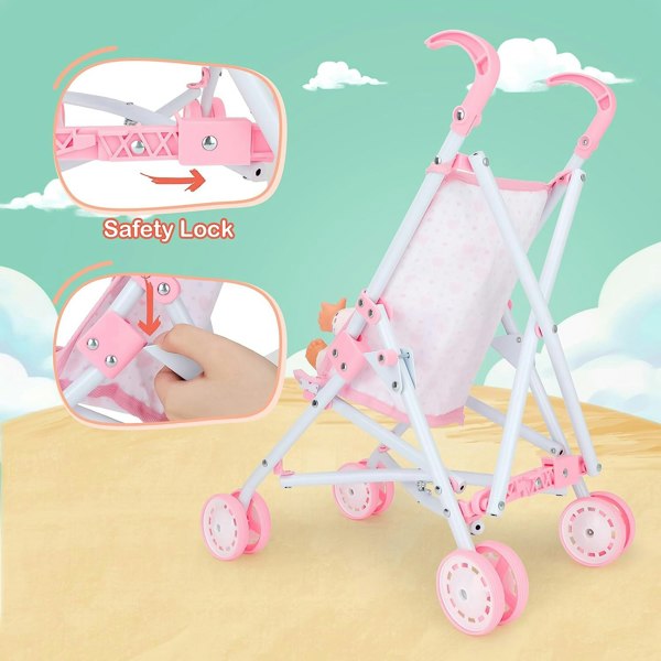 deAO Toys My First Baby Doll Play Set with Stroller Baby Doll Pushchair with Accessories