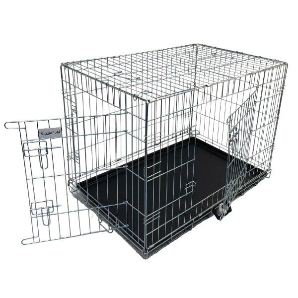 HugglePets Dog Cage with Plastic Tray