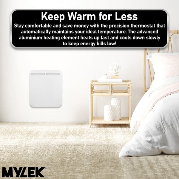 MYLEK Electric Panel Heater - Wall Mounted or Free Standing 500w