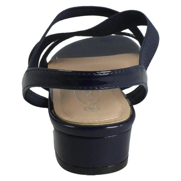 Spot On Ladies Spot On Slip On Cross Strap Low Heel Smart Sandals F12082