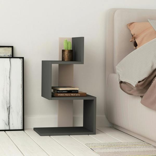 Decortie Rosie Modern 3 Tier Side Table with Storage Multipurpose End Table 72cm