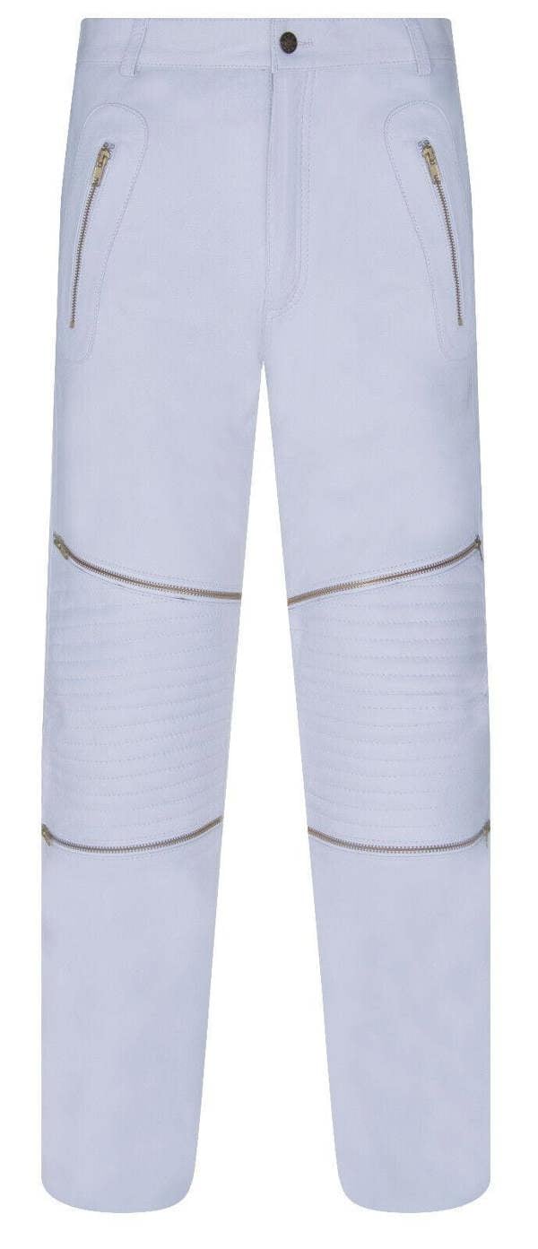 Infinity Leather Mens Leather Zip Jeans-Ancona