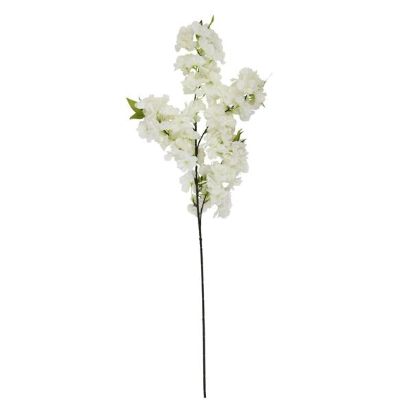 Wyld Haus Set of 3 Artificial Flowers Large White Full Cherry Blossom Stems