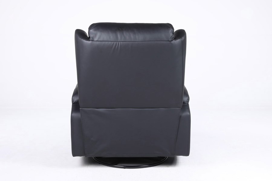 SQUAREBOXX Copenhagan Leather Manual Recliner Armchair with Heat Massager in Black