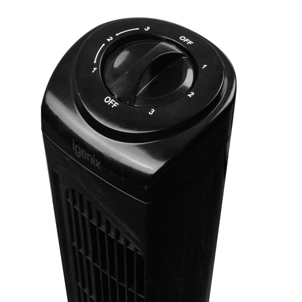 igenix Tower Fan, Oscillating, 29 Inch, 3 Speeds, Black