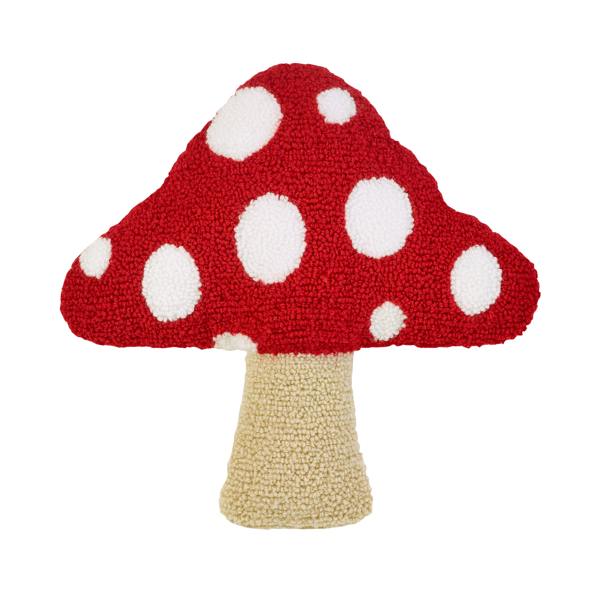 Catherine Lansfield Woodland Crochet Mushroom 3D Shaped Cushion Red