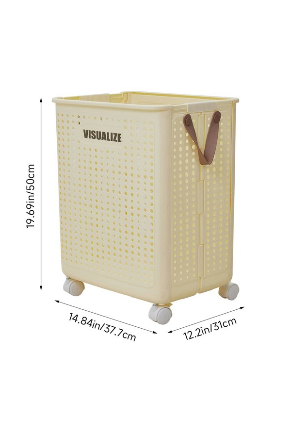 Living and Home Foldable Laundry Basket with Wheels