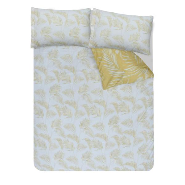 Smart Living Sketched Palm Duvet Cover With Pillowcases- Ochre