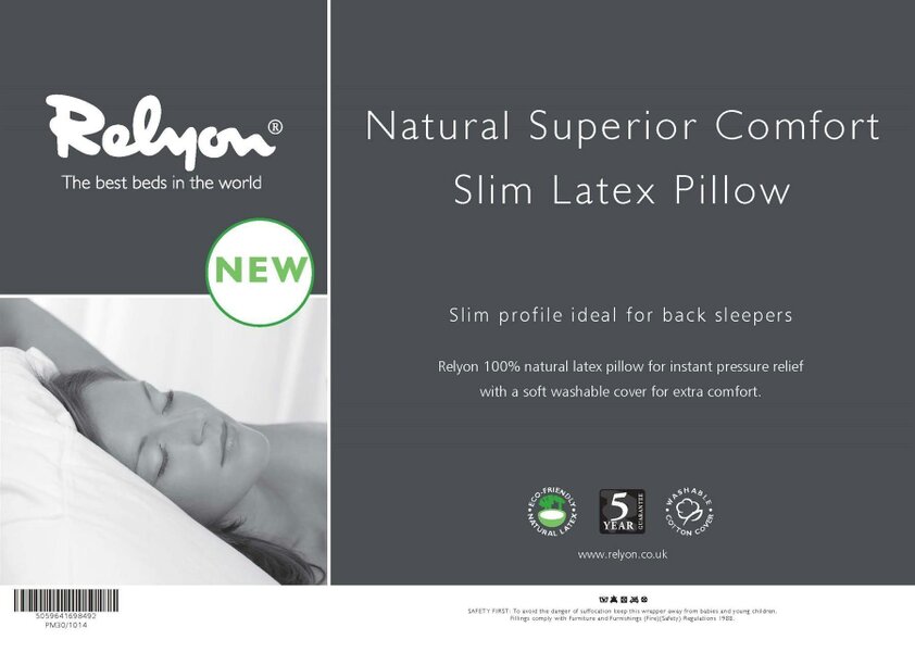 Relyon Superior Comfort Latex Pillow - Slim