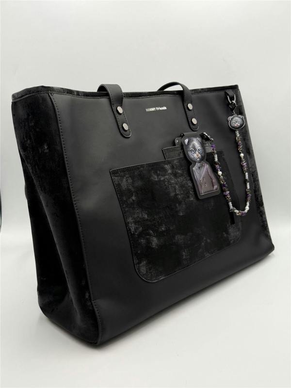 Nimmy Friends Nimmy Magnetic Fashion Series Combo Black Cat Tote Bag Black - N-CXMX-TTBZH-03