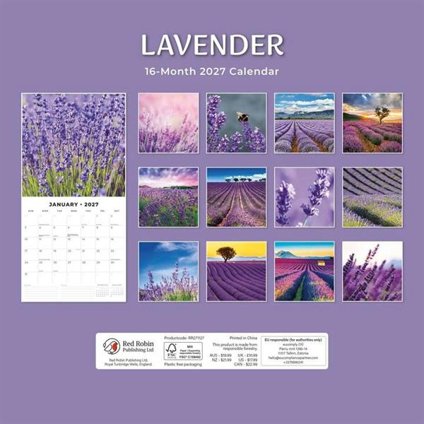 Lavender Calendar 2027, Wall Calendars, Month To View, Natural World, Gift