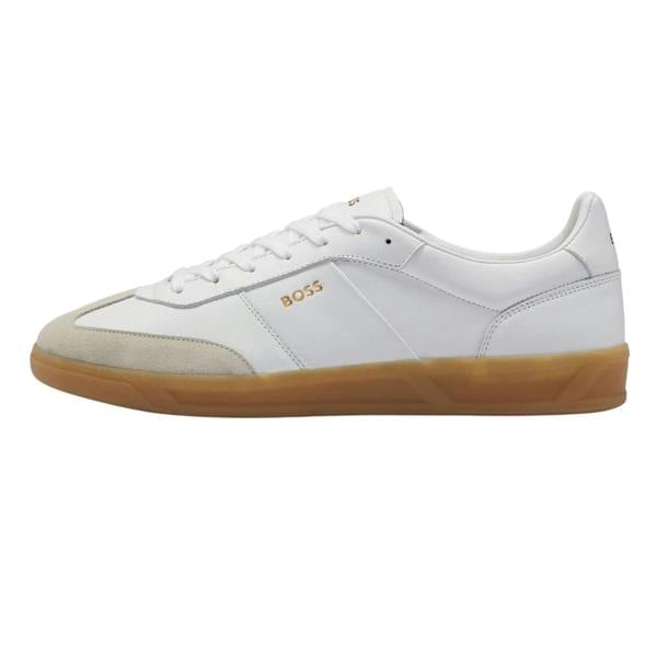 Boss Mens Brandon Suede Trainers - White