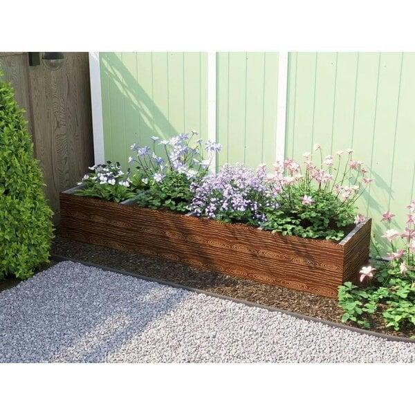 Dunster House Timber Effect Garden Bed Planter 2400mm x 600mm x 400mm