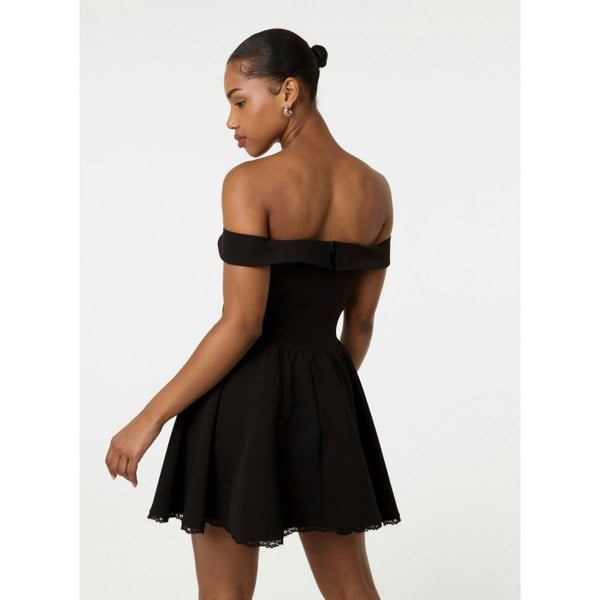 Pink Vanilla Off The Shoulder Mini Dress With Boning