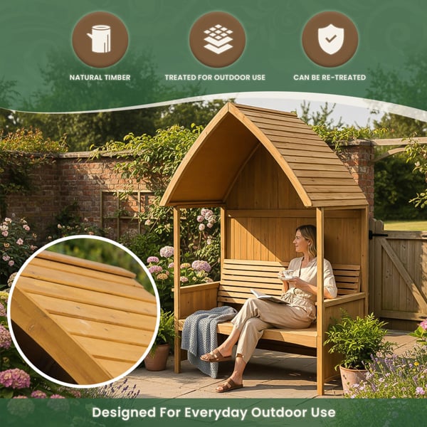 The Garden Marketplace Garden Arbour with Integral Bench
