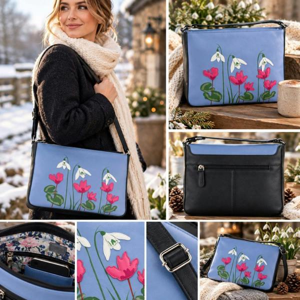 Mala Leather Snowdrop Messenger Leather Crossbody