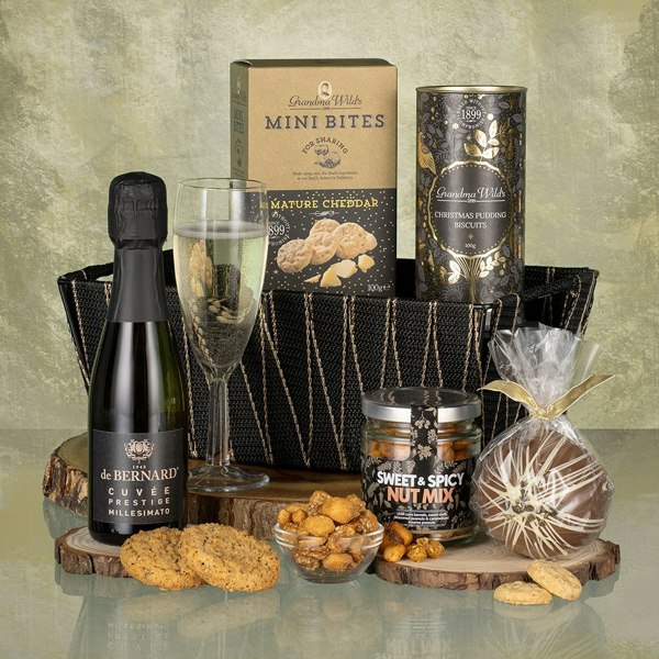 Jolly Christmas Treats Prosecco Basket Christmas Hamper