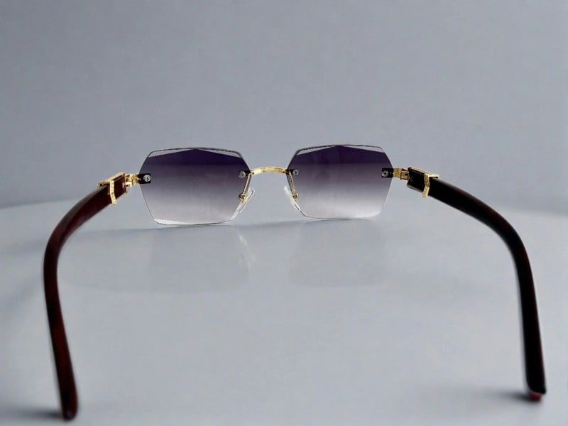 Berlin - Gold and Grey Rimless Sunglasses