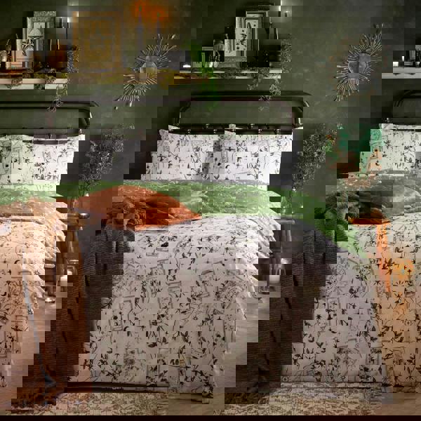 Furn Celestial Stories Reversible Printed Duvet Cover Set - Green