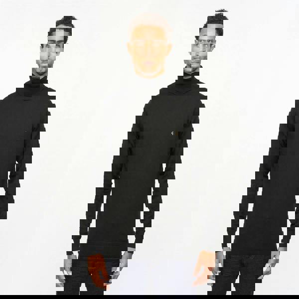 Gabicci V55GK09 Mens Ricardo Long Sleeve Plain Knitted Roll Neck Gabicci Vintage - BLACK