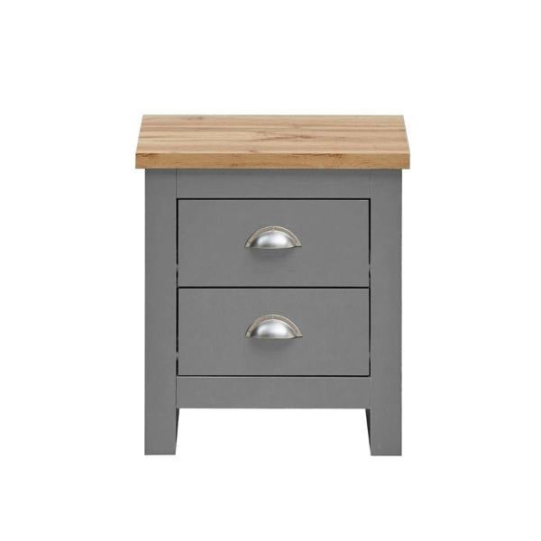 Timber Art Design Lisbon 2 Drawer Bedside Cabinet Bedroom Furniture Nightstand Table