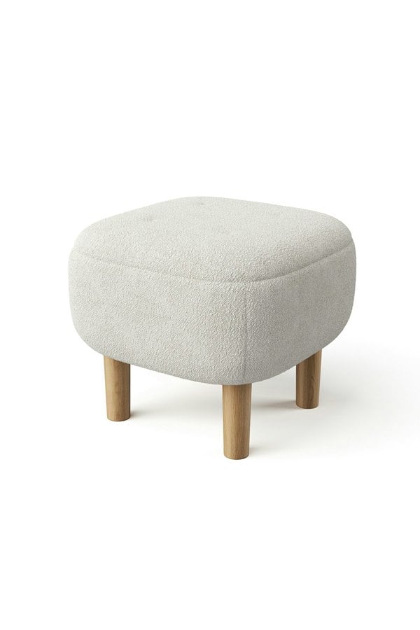 Living and Home Kamar Wide Square Ottoman Footstool