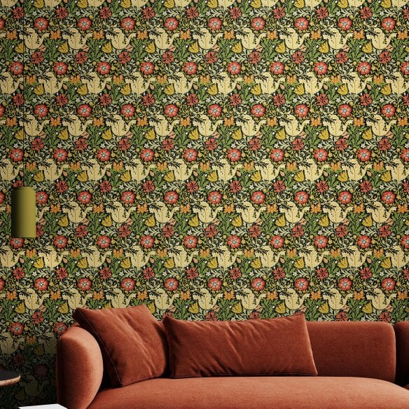 Hoopla Walls Honeysuckle & Tulip - Midnight Forest 10m Wallpaper