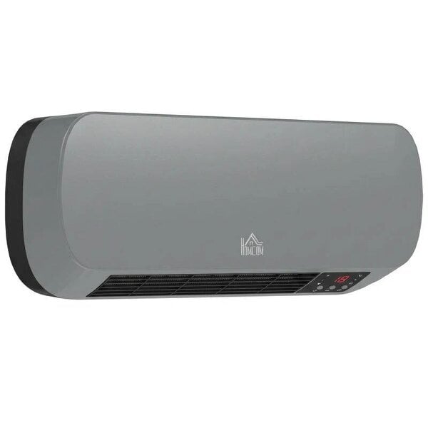 2000W Ceramic Heater, Wall Mounted Space Heater with 3 Heat Settings, Adjustable Thermostat, Remote Control, Grey