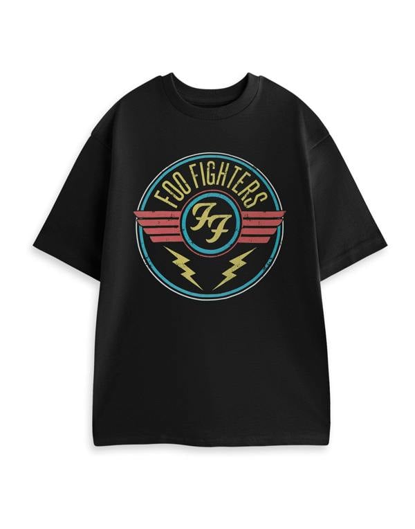 Foo Fighters Mens Black Lightning Short Sleeve Short Leg Pyjama Set